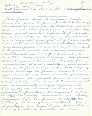 LITERATURE - BEAUVOIR Simone de (1908 - 1986) - Autograph draft