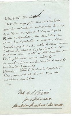 SCIENCE AND MEDICINE - POINCARÉ Henri (1854 - 1912)  - Autograph notes