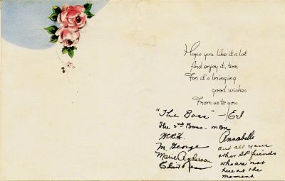 HISTORY - NESS Eliot (1903 - 1957) - Greeting card signed