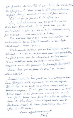 ART - MAGRITTE René (1898 - 1967) - Autograph letter signed