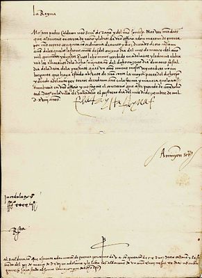HISTORY - FOIX Germaine of (1488 - 1536)  - Letter signed