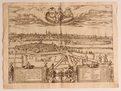 Franz Hogenberg George Braun - Map of Traiectvm ad Mosam - Etching on paper (16th Century)