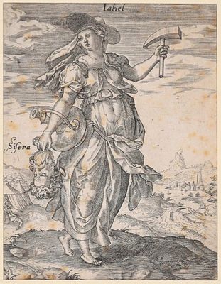 Greuter Matthaeus - Jael with the Sisera's Head - Etching on paper (1586)