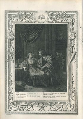 Picart Bernard - Leucothoé et Apollon - Etching on wire rod paper (1742)