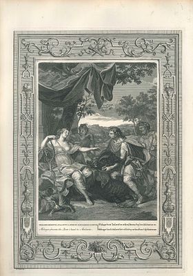 Picart Bernard - Meleagre et Atalante - Etching on wire rod paper (1742)
