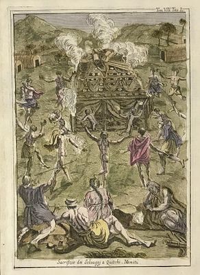 Pivati Gianfrancesco - The Sacrifice of Savage in Quitchi -- Manitù - Etching on paper (1746/51)
