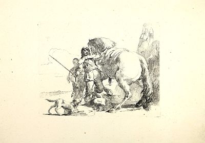 Tiepolo Giambattista - The Night and His Horse - Etching on paper (1785)