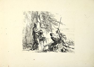 Tiepolo Giambattista - Man and Soldier with an Urn - Etching on paper (1785)